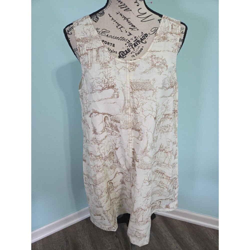 a and she dress Toile brown white sleeveless medium